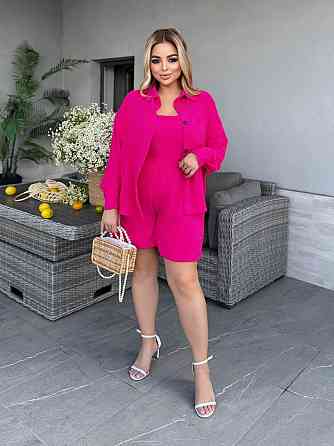 Женский базовый прогулочный летний костюм американский креп. Малина, 50/52 Одесса