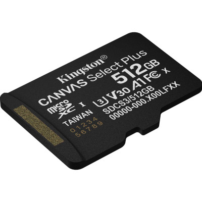 Карта пам&apos;яті Kingston 512GB microSDXC class 10 UHS-I U3 V30 A1 Canvas Select Plus (SDCS3/512GBSP) Вінниця - фото 2