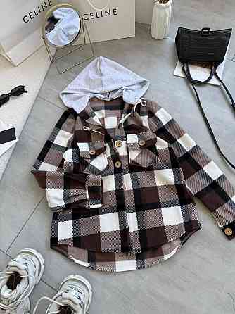 Жіноча тепла оверсайз сорочка з капюшоном турецький двосторонній фліс Полар Шоколад, 42/46 Одеса