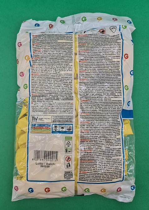 Повітряні кульки 10" (25 см) пастель жовтий Gemar 100 шт (1 пачка) Харків - фото 5
