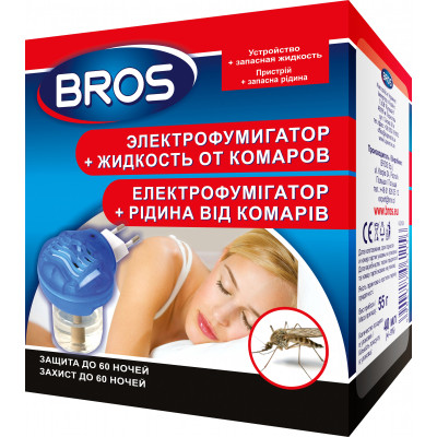 Фумигатор Bros + жидкость против комаров 60 ночей (5904517061156) Винница - изображение 1