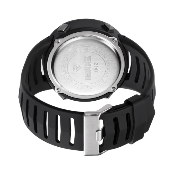 Годинник чоловічий спортивний з компасом Skmei 2147 Compass (Чорний з білим циферблатом) Київ