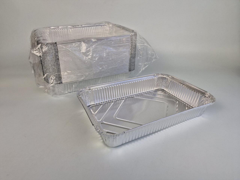Прямоугольный контейнер из пищевой алюминиевой фольги 2100 мл SP86L 50 штук (NEW) (1 пачка) Харьков - изображение 1