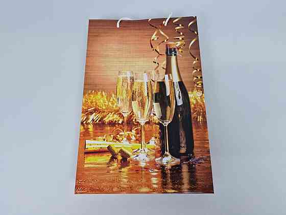 Великий паперовий пакет вертикальний 25/37/8 новорічний -020 (12 шт.) Харків