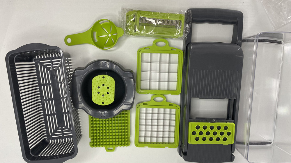 Овочерізка 14 в 1 Veggie Slicer компактна з контейнером для овочів та змінними насадками Одеса - фото 9