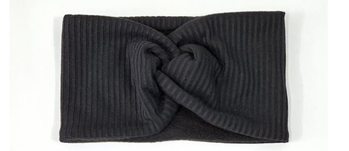 Пов'язка жіноча на флісі трикотаж чорна Київ - фото 1