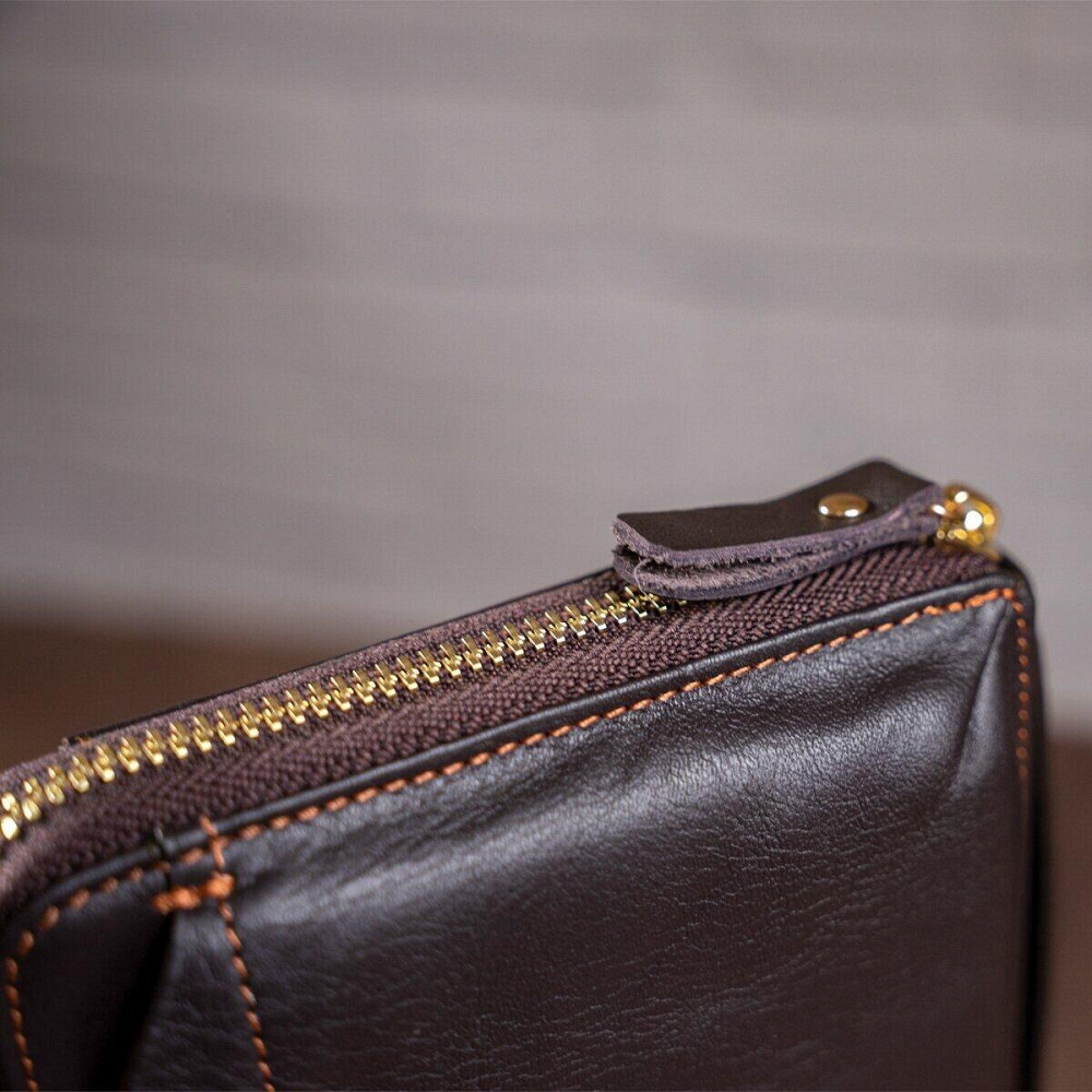 Мужской клатч-барсетка с ремешком на руку Vintage 14655 Коричневый Киев - изображение 10