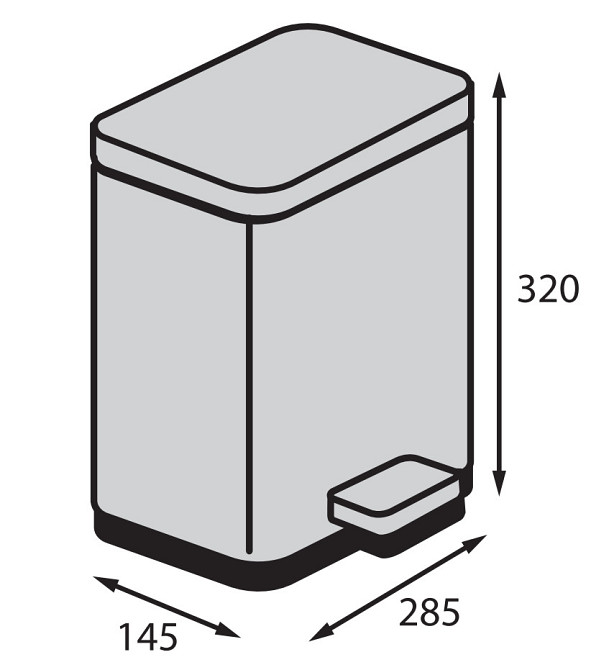 Відро для сміття з плавним закриттям прямокутне Koer TC-010306-02 6 л колір нержавійка (KR5600) Київ - фото 8