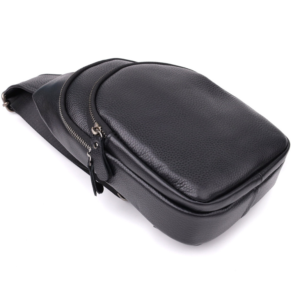 Чоловіча сумка через плече з натуральної шкіри Vintage 23032 Чорний Київ - фото 5