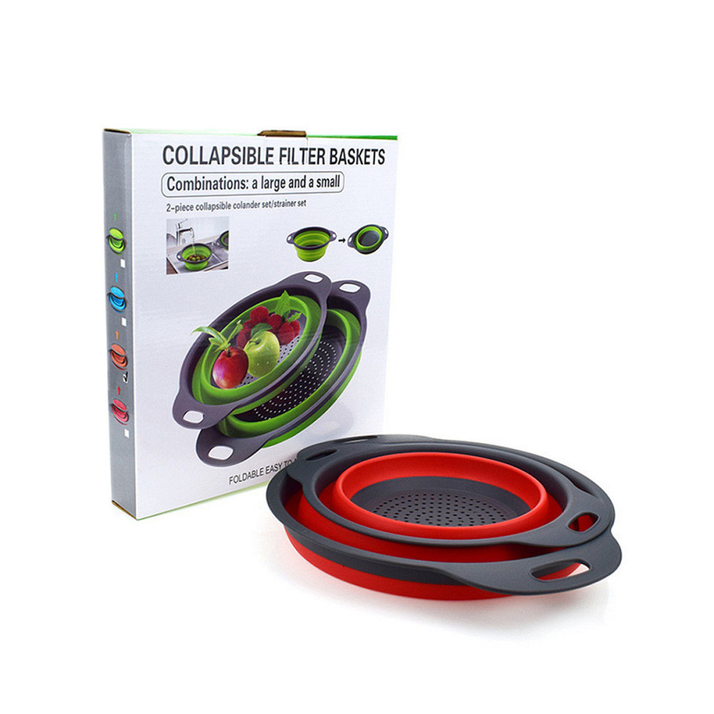Силиконовый складной дуршлаг COLLAPSIBLE FILTER BASKETS с ручками для кухни, компактен и удобен в хранении Одесса - изображение 7