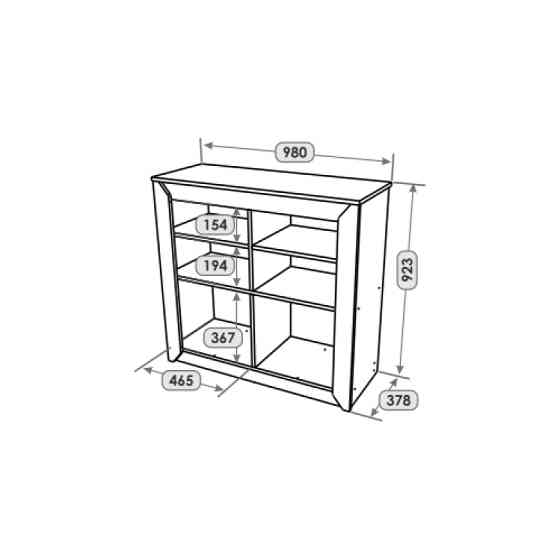Тумба 4-х дверна закрита Еверест Нордік-980 98х38х92 см Графіт + Дуб крафт золотий (DTM-5528) Львів