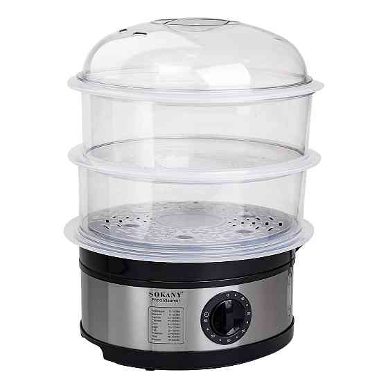 Sokany Пароварка електрична трирівнева 650 Вт 11 л з таймером і захистом від перегріву Sokany S Киев