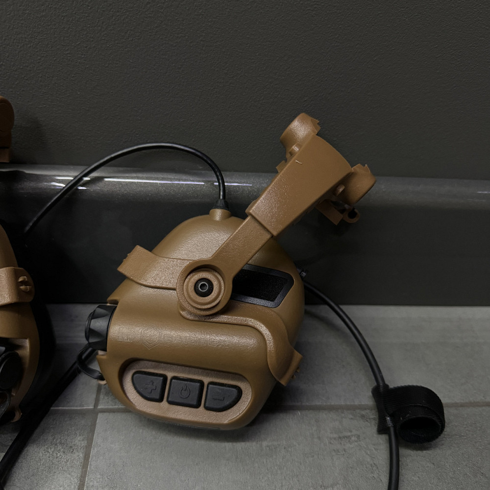 Наушники тактические Earmor M32X MOD4, активные, с креплением на шлем и оголовьем, цвет Койот (коричневый) Solmir Киев - изображение 4