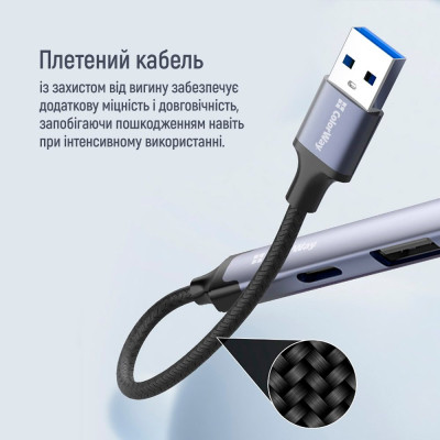 Концентратор ColorWay USB-A/USB-C 4-in-1 USB2.0х2/USB3.0/USB-C2.0 (CW-HUB06) Винница - изображение 7