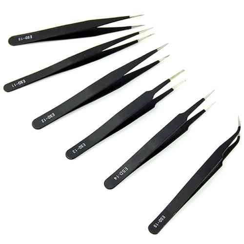 Набор пинцетов 6шт антистатические антимагнитные, ESD 10 11 12 14 15 Винница