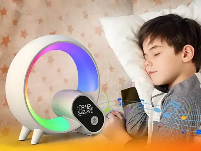 Стильная Лампа-ночник с Bluetooth-колонкой G-Smart HM-2309 с беспроводной зарядкой Киев - изображение 6