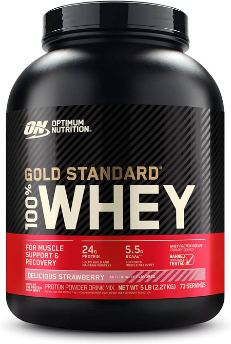 Gold Standard 100% Whey 2273g (Delicious Strawberry) EU Луцк - изображение 1