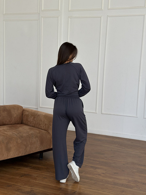 Жіночий спортивний костюм із широкими штанами Сірий M/L Харків - фото 4