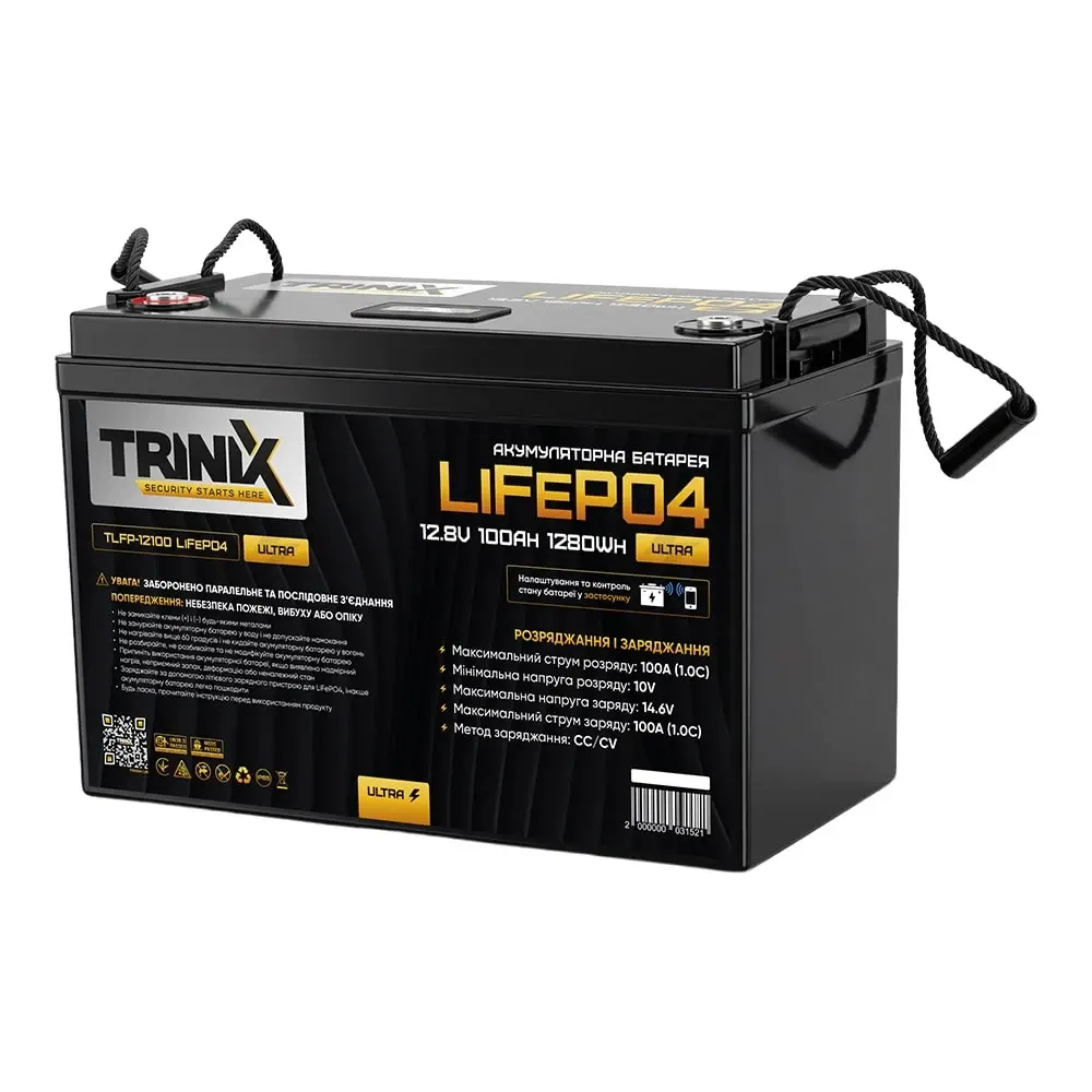 Акумуляторна батарея літій-залізо-фосфатна 12.8В 100А*год Trinix TLFP-12100 Ultra LiFePO4 з Bluetooth (Black) (44-00085) Київ - фото 9