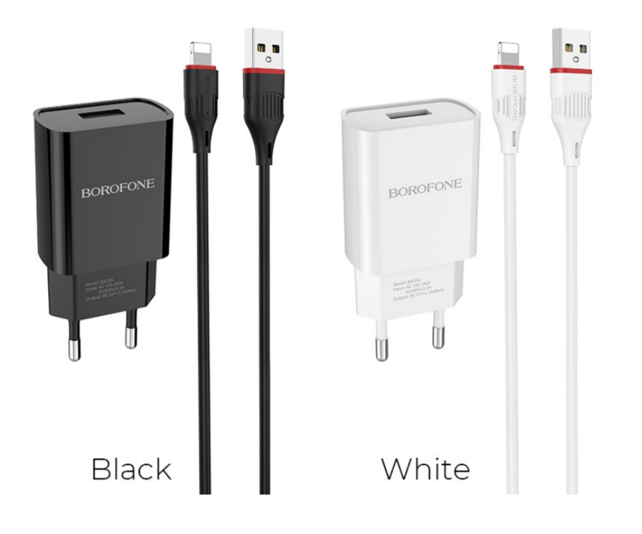 СЗУ Сетевое Зарядное Устройство BOROFONE BA20A - Lightning Днепр - изображение 2