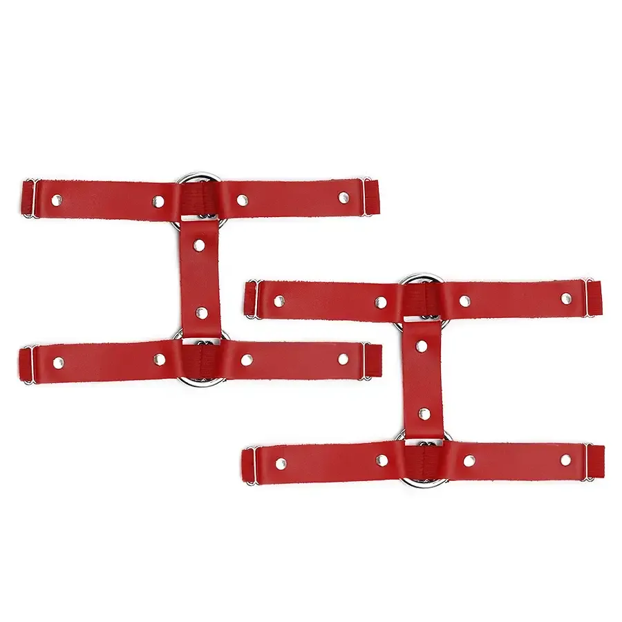 Гартери на ногу із натуральної шкіри Art of Sex - Kristina Leg Garters (2 шт), колір Червоний Львов - изображение 5