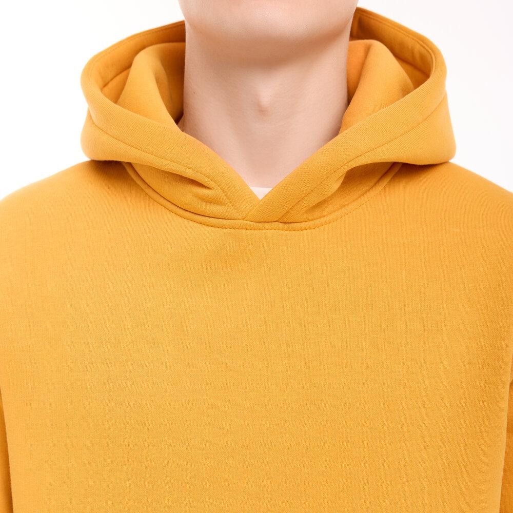 Теплое мужское худи на флисе с капюшоном жёлтое Pobedov 008 ЗИМА Киев - изображение 8