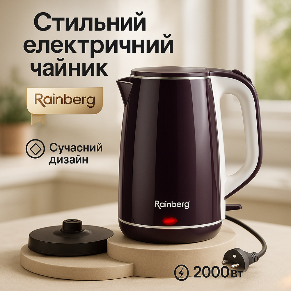 Мощный электрический чайник для дома, Красивый чайник кухонный Электрический с автоотключением JP-37 Львов - изображение 13