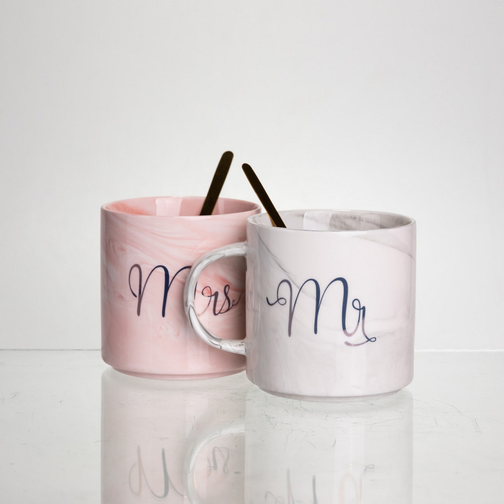 Парные фарфоровые чашки Mr&Mis с ложкой, 400 мл Киев - изображение 5