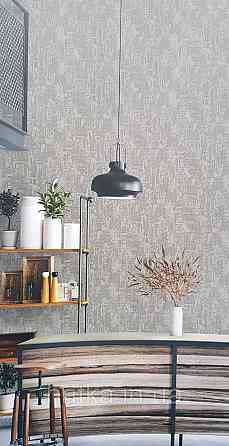 Шпалери вінілові на флізеліні AdaWall Omega1.06х10 під штукатурку кора дерева щільні зелені беж 23212-5 Київ