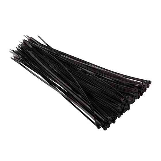 Хомут пластиковый, 2,5×200 мм, 100 шт/упак, черный INTERTOOL TC-2521 Киев