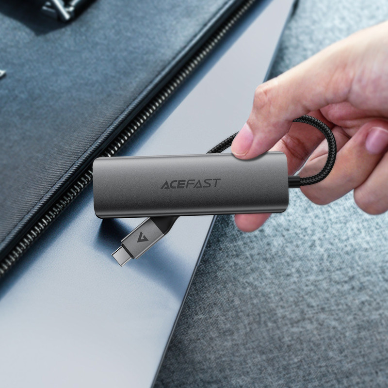 USB-хаб ACEFAST J15 USB-C 4-in-1 HUB Metal Gray Одеса - фото 7