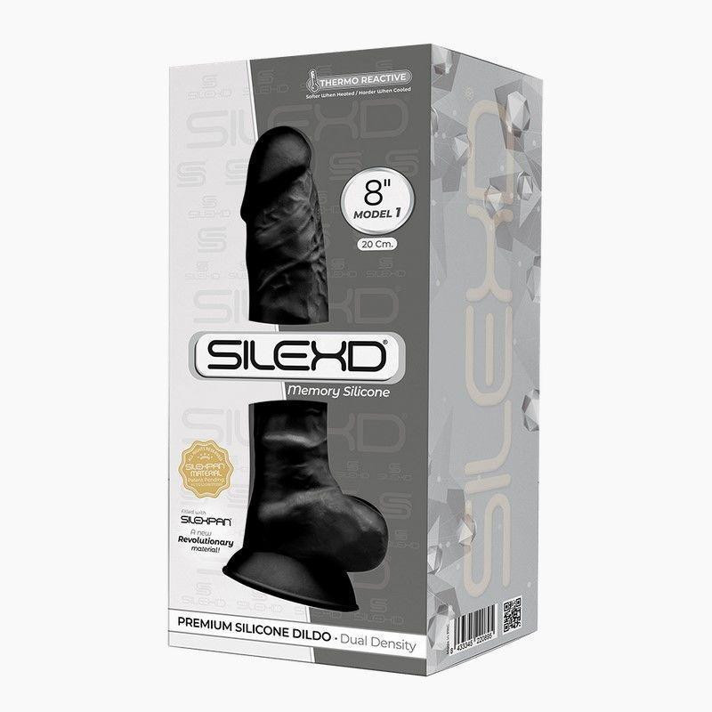 Фаллоимитатор SilexD Vetus Black (MODEL 1 size 8in), двухслойный, силикон+Silexpan, диаметр 4,2см Sex Aura Киев - изображение 4