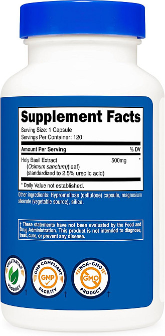 Holy Basil, 500 mg, 120 Capsules Луцьк - фото 2