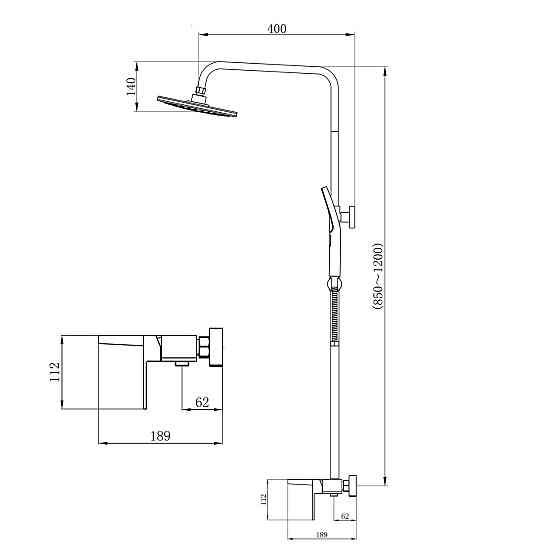 Душова система універсальна Qtap Gemini на три споживачі (з виливом) QTGEM111CRW45687 Chrome/White Київ