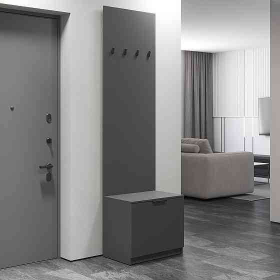 Вешалка для прихожей VAYS, напольная, с тумбой для обуви M-43 Антрацит Львов