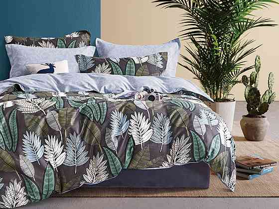 Ecotton Комплект постільної білизни Ecotton 180х215 см двоспальний 23708 Листя папороті зелений Коломия