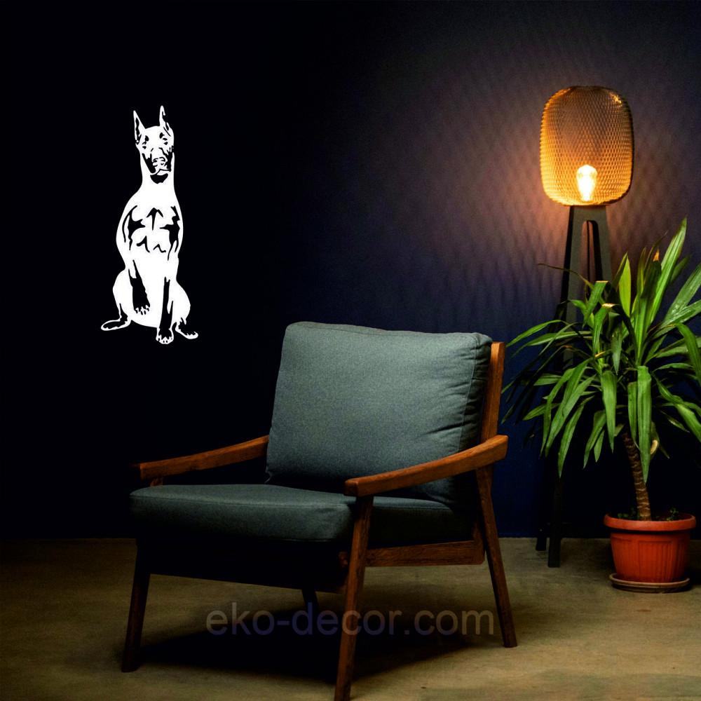 Декоративне настінне Панно «Доберман», Декор на стіну 50*20 см, Білий Київ - фото 4