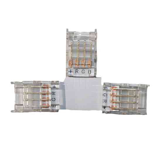 Коннектор T-образный 10 мм лента-лента RGB IP20, прозрачный Днепр