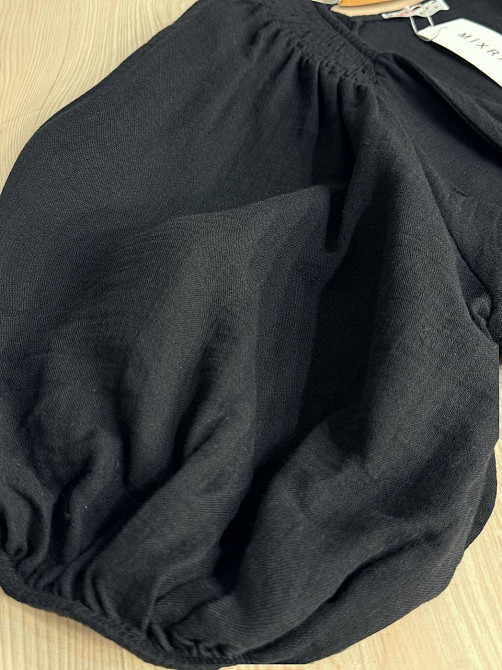 Платье женское MIX RAY 4196 длинное с разрезом узел на груди из муслина черное, черный, S Киев - изображение 2