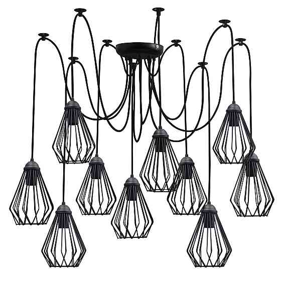 Подвесная люстра под старину паук черная 10 ламп Silvia NL 05371-10 Одесса