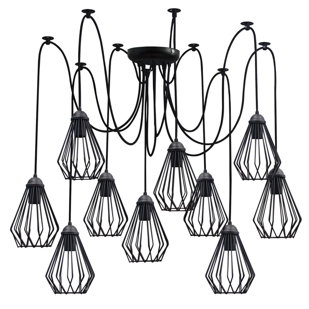 Подвесная люстра под старину паук черная 10 ламп Silvia NL 05371-10 Одесса - изображение 1