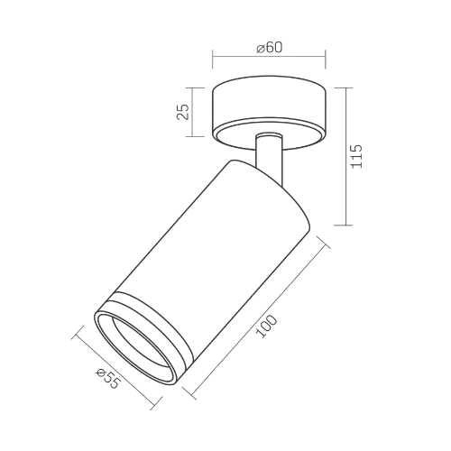 LED Світильник накладний під лампу GU10 поворотній білий VL-SPF05B-W Videx Житомир - изображение 4