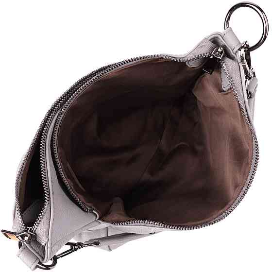 Жіноча сумка з двома ремінцями із натуральної шкіри Сірий (Vintage) Київ