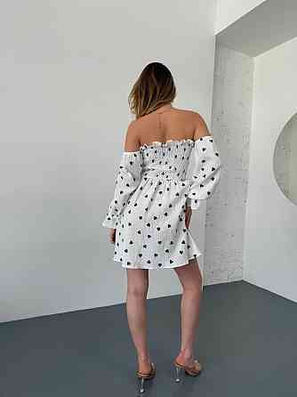 Женское романтическое платье с сердечками муслин Зелёный, 46/48 Одесса