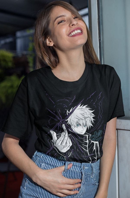 Футболка для мальчика аниме Магическая битва оверсайз (рост от 165 до 180 ) Черний AnimeJ1200m Днепр - изображение 2
