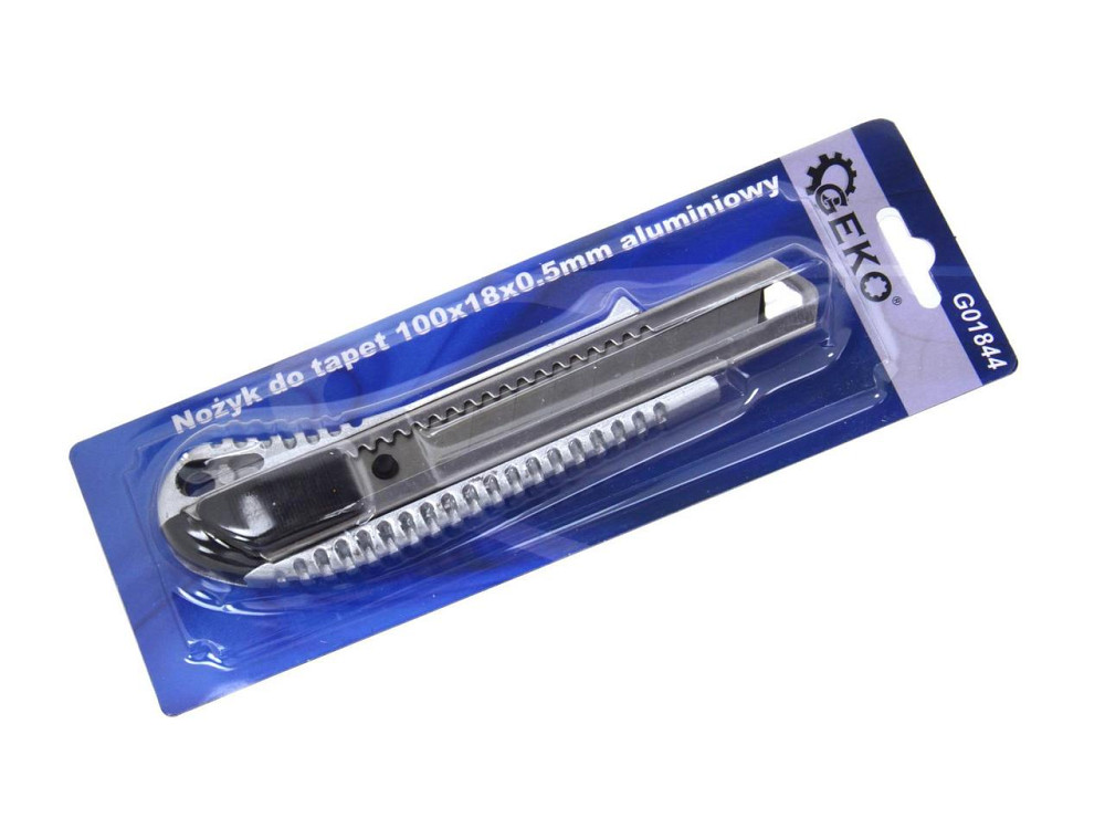 Ніж канцелярський "GeKo" на ламані леза 18мм алюмінієва ручка, typ-4 Київ - фото 4
