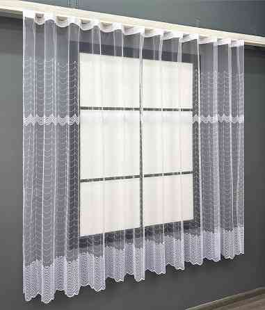 Тюль VR-Textil 1890т Фатин с вышивкой и люрексом Холодный белый 300х160 см (42-258) Киев