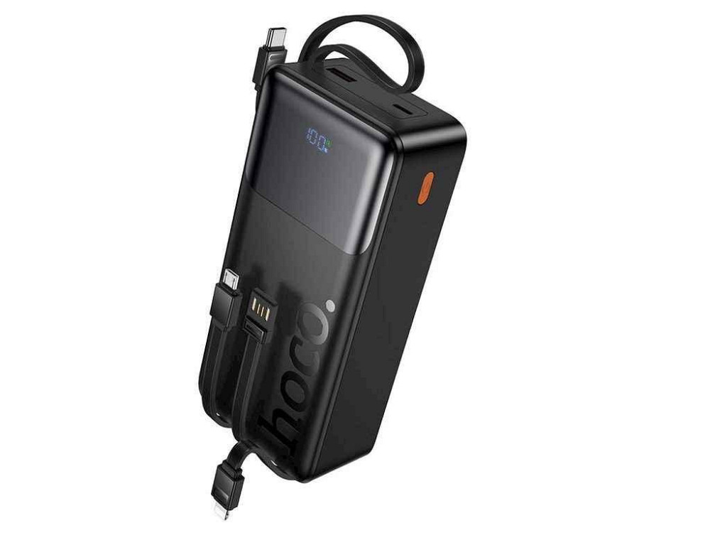 Power Bank 30000mAh J156B 3A/1USB/22.5W/PD20W/LED дисплей/кабель 4в1 (input Type-C) чорний ТМ HOCO Київ - фото 1