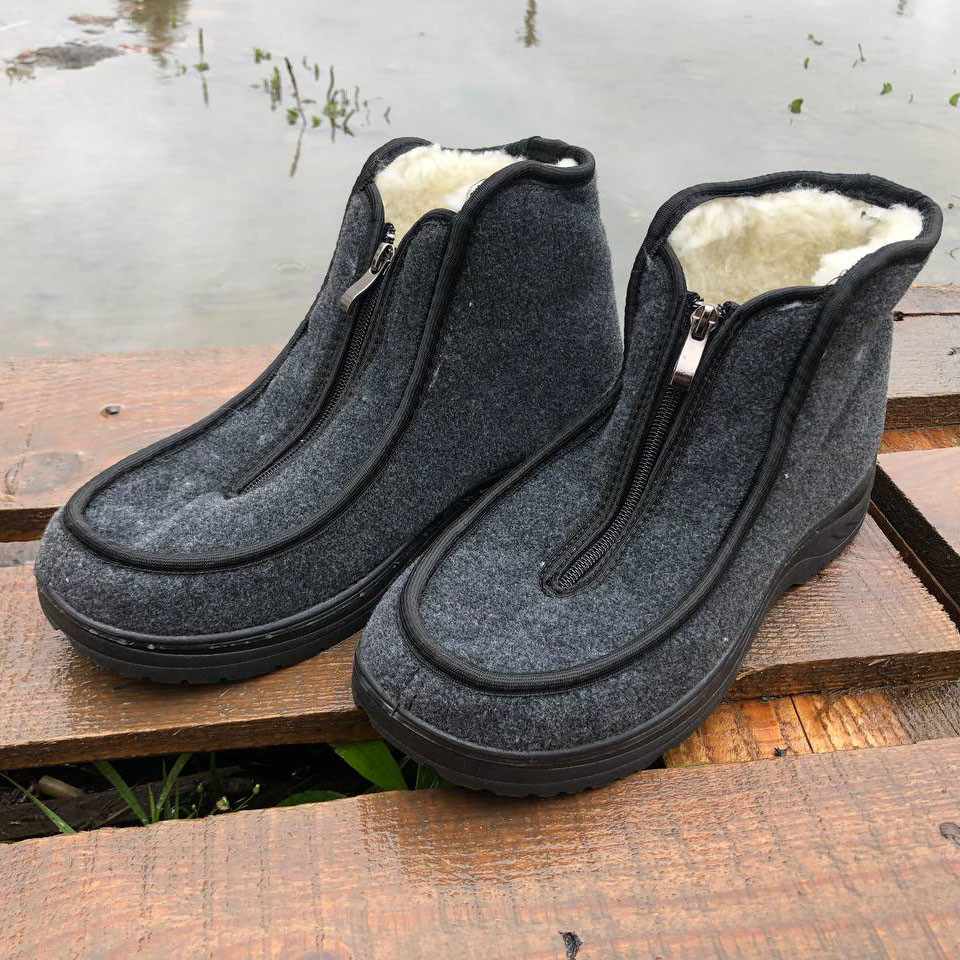 Хутряні бурки, Чоловіче полегшене взуття, Зручні черевики для роботи, Міцне взуття для чоловіків FN-88 Львів - фото 1