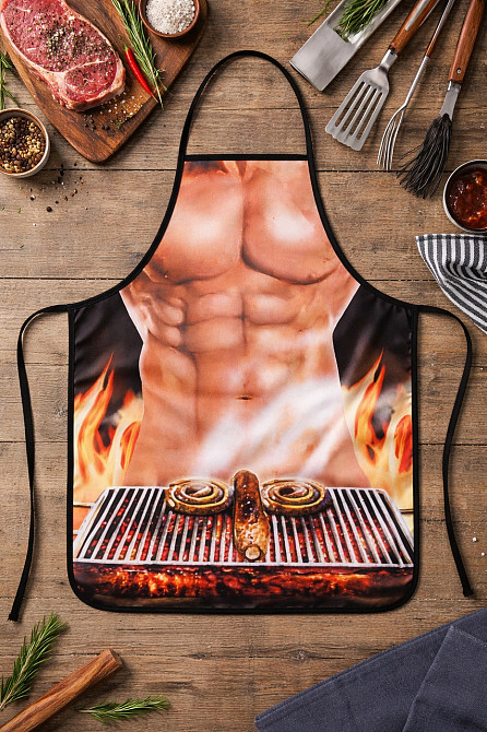 Фартук с приколом Мангальщик 75 на 60 см разноцветный Киев - изображение 5